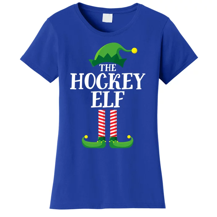 Hockey Elf Matching Family Group Christmas Party Funny Gift Women's T-Shirt