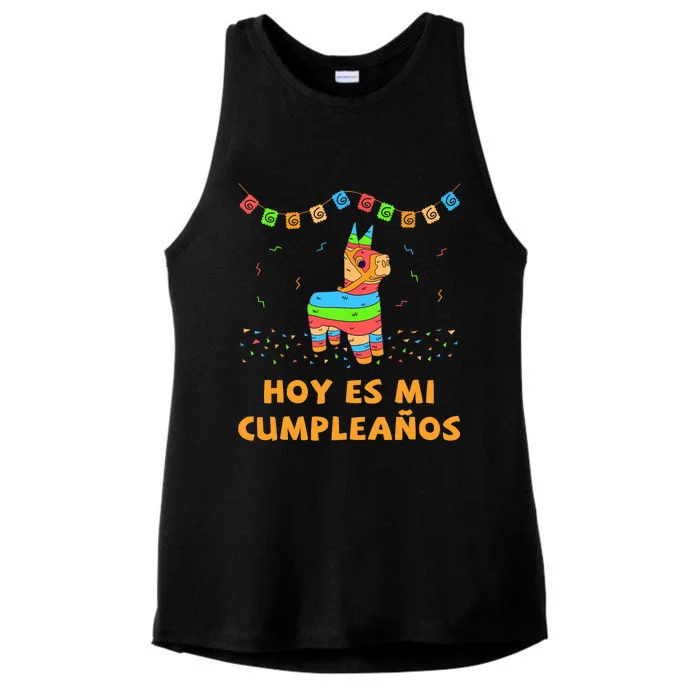 Hoy Es Mi Cumpleanos Pinata Birthday Cinco De Mayo Ladies Tri-Blend Wicking Tank