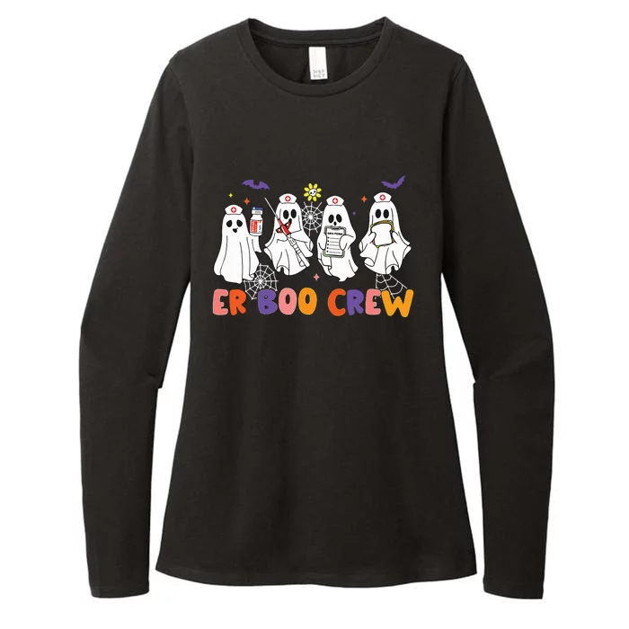 Halloween Er Nurse Er Boo Crew Funny Er Ed Nurse Tech Womens CVC Long Sleeve Shirt