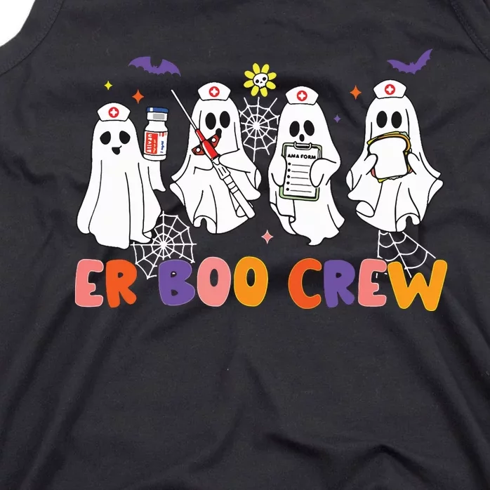 Halloween Er Nurse Er Boo Crew Funny Er Ed Nurse Tech Tank Top