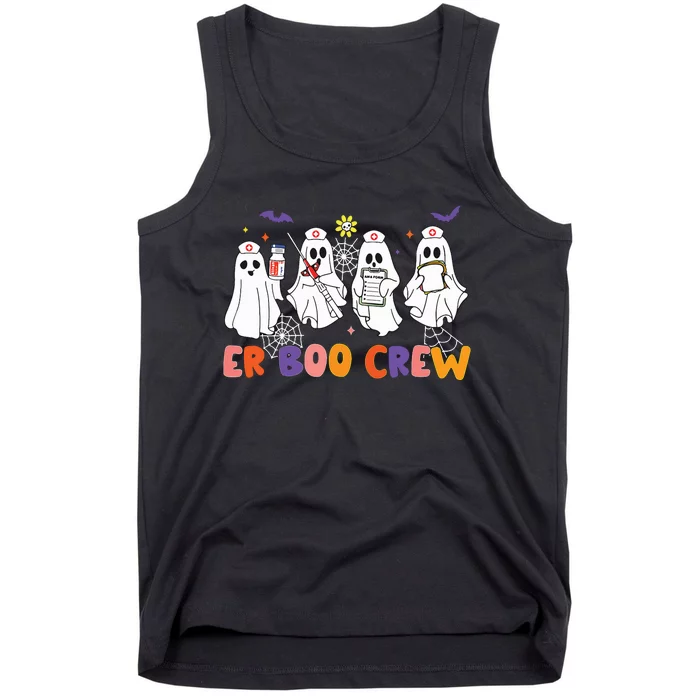 Halloween Er Nurse Er Boo Crew Funny Er Ed Nurse Tech Tank Top