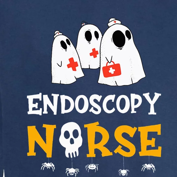 Halloween Endoscopy Nurse Costume Funny RN Nursing Ghost Garment-Dyed Sweatshirt