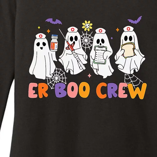 Halloween ER Nurse ER Boo Crew Funny ER Ed Nurse Tech Womens CVC Long Sleeve Shirt