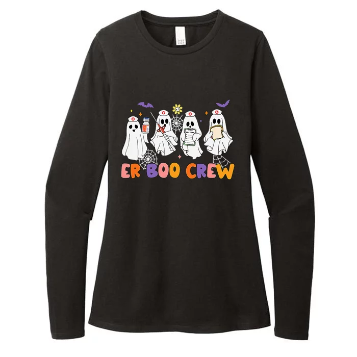 Halloween ER Nurse ER Boo Crew Funny ER Ed Nurse Tech Womens CVC Long Sleeve Shirt