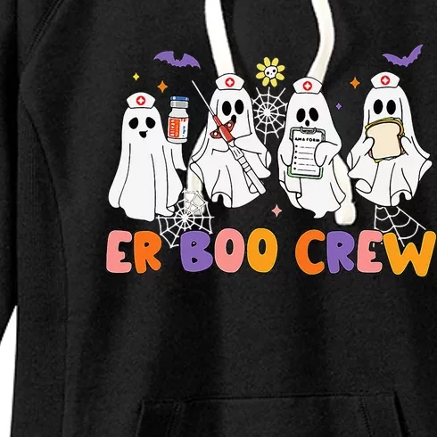 Halloween ER Nurse ER Boo Crew Funny ER Ed Nurse Tech Women's Fleece Hoodie