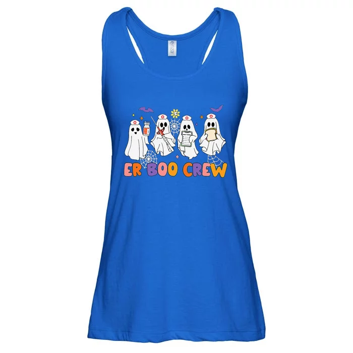 Halloween ER Nurse ER Boo Crew Funny ER Ed Nurse Tech Ladies Essential Flowy Tank