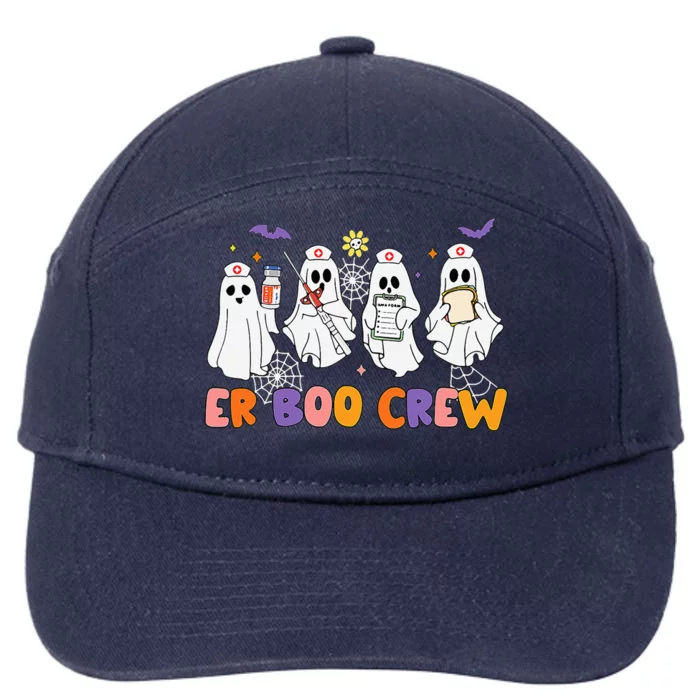 Halloween ER Nurse ER Boo Crew Funny ER Ed Nurse Tech 7-Panel Snapback Hat