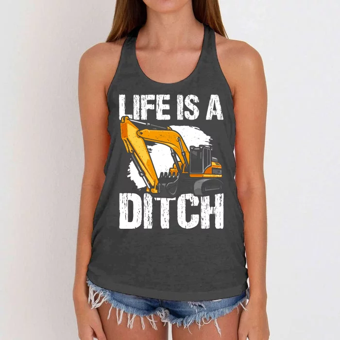 Heavy Equipment Operator & Excavator Driver Women's Knotted Racerback Tank