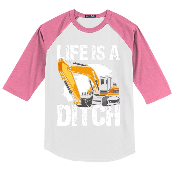 Heavy Equipment Operator & Excavator Driver Kids Colorblock Raglan Jersey