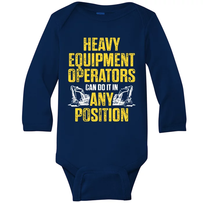 Heavy Equipment Operator Position Funny Driver Baby Long Sleeve Bodysuit