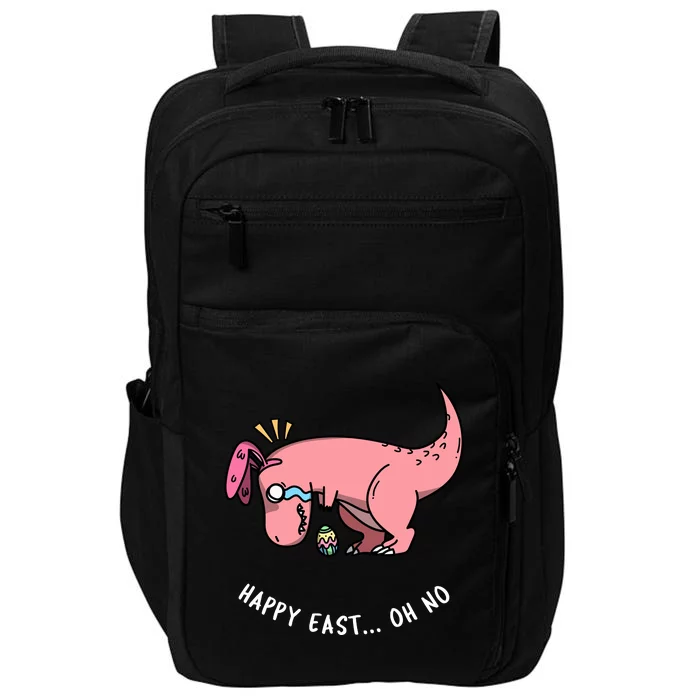 Happy Easter Oh No Funny TRex Egg Hunt Impact Tech Backpack