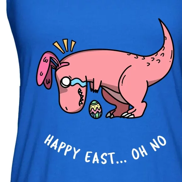 Happy Easter Oh No Funny TRex Egg Hunt Ladies Essential Flowy Tank