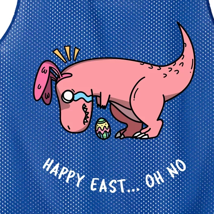 Happy Easter Oh No Funny TRex Egg Hunt Mesh Reversible Basketball Jersey Tank