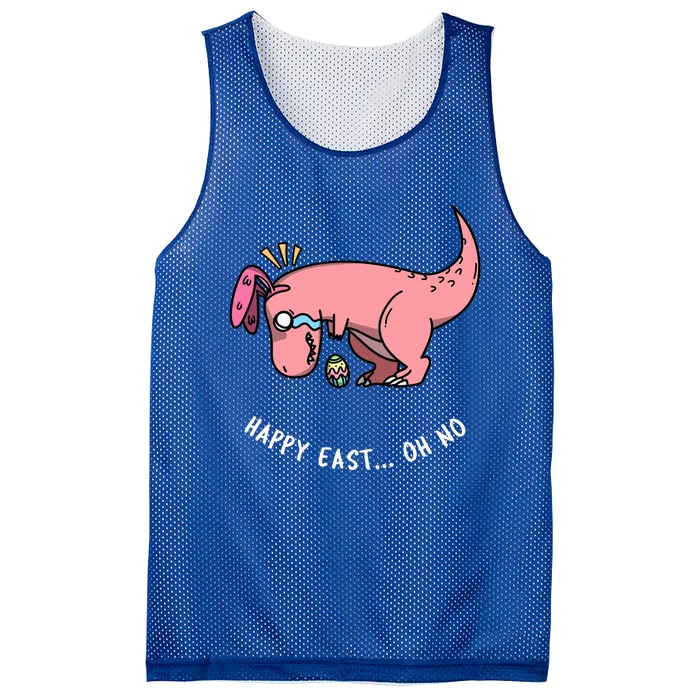 Happy Easter Oh No Funny TRex Egg Hunt Mesh Reversible Basketball Jersey Tank