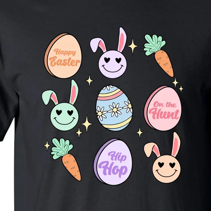 Happy Easter On The Hunt Funny Ears Bunny Retro Easter Day Tall T-Shirt