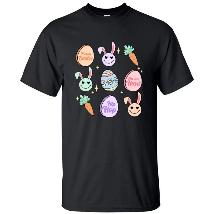 Happy Easter On The Hunt Funny Ears Bunny Retro Easter Day Tall T-Shirt