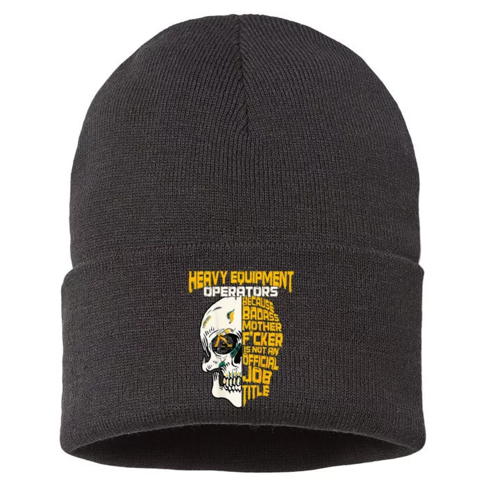 Heavy Equipment Operator Design On Back Of Clothing Sustainable Knit Beanie