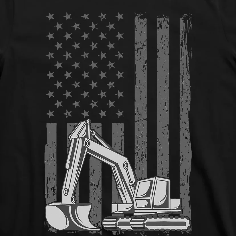 Heavy Equipment Operator Excavator Us Independence Day T-Shirt