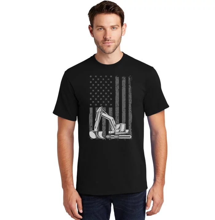 Heavy Equipment Operator Excavator Us Independence Day Tall T-Shirt