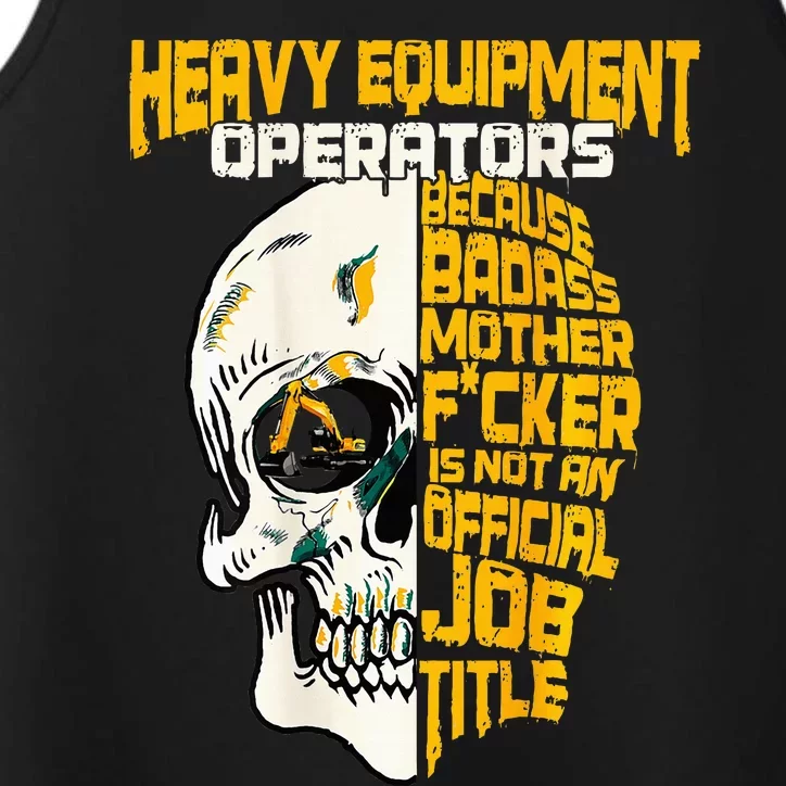 Heavy Equipt Operator Design On Back Of Clothing Performance Tank