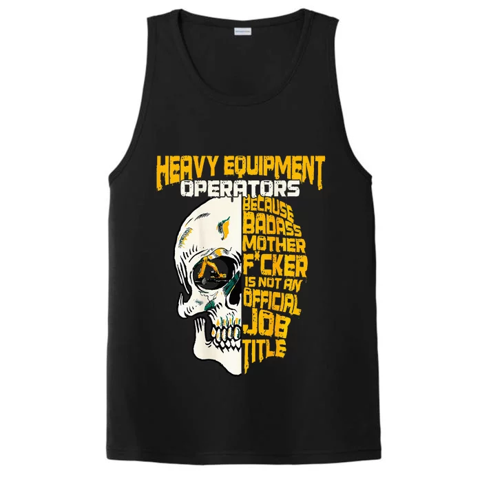 Heavy Equipt Operator Design On Back Of Clothing Performance Tank