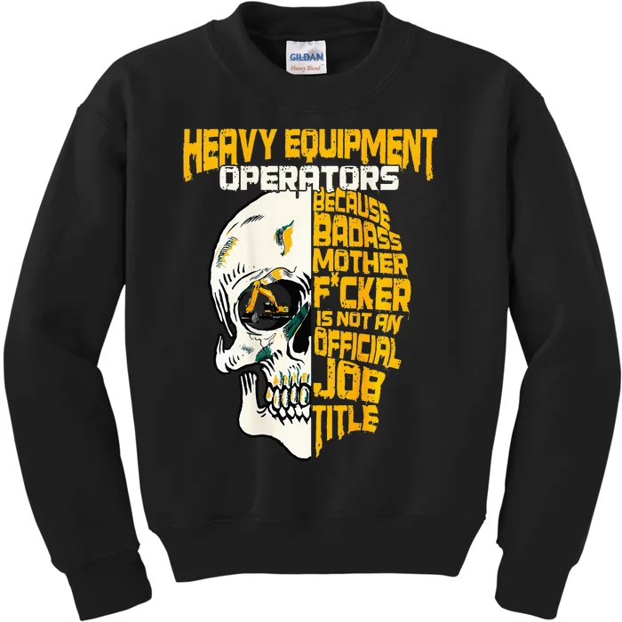 Heavy Equipt Operator Design On Back Of Clothing Kids Sweatshirt