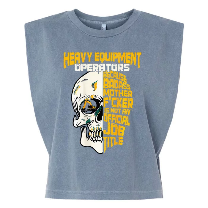 Heavy Equipt Operator Design On Back Of Clothing Garment-Dyed Women's Muscle Tee