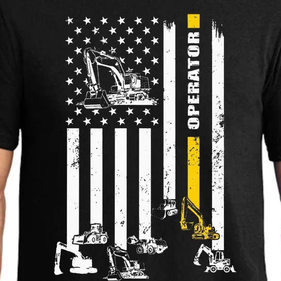 Heavy Equipment Operator Usa Flag Operator Gift Pajama Set