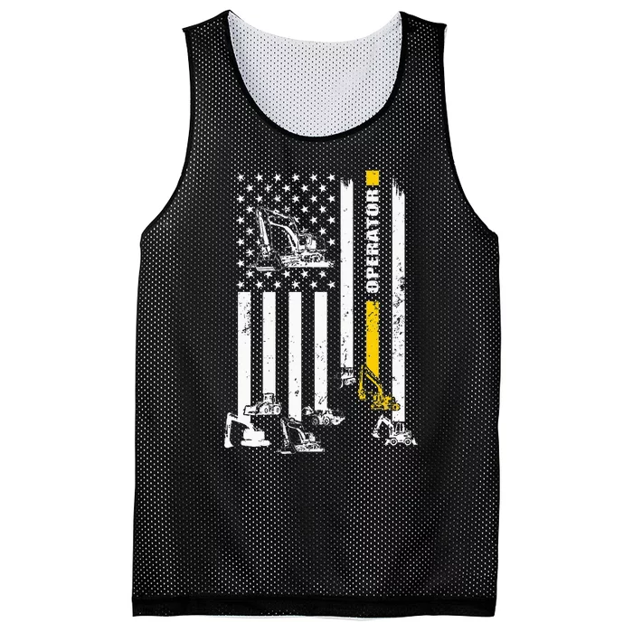 Heavy Equipment Operator Usa Flag Operator Gift Mesh Reversible Basketball Jersey Tank