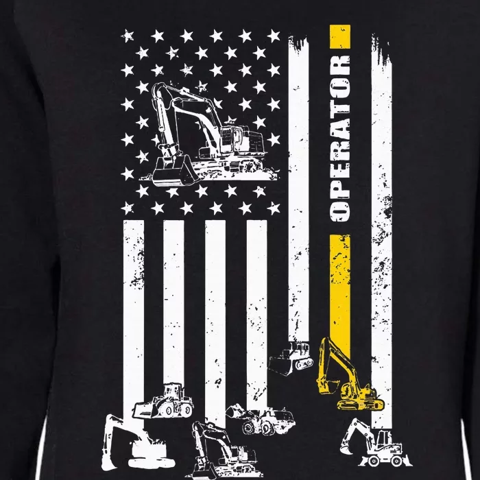 Heavy Equipment Operator Usa Flag Operator Gift Womens California Wash Sweatshirt