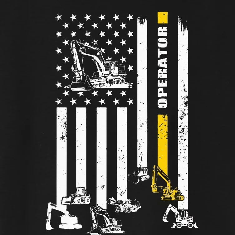 Heavy Equipment Operator Usa Flag Operator Gift Women's Crop Top Tee