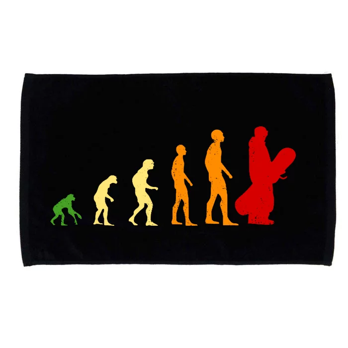 Human Evolution Of Snowboarding Microfiber Hand Towel