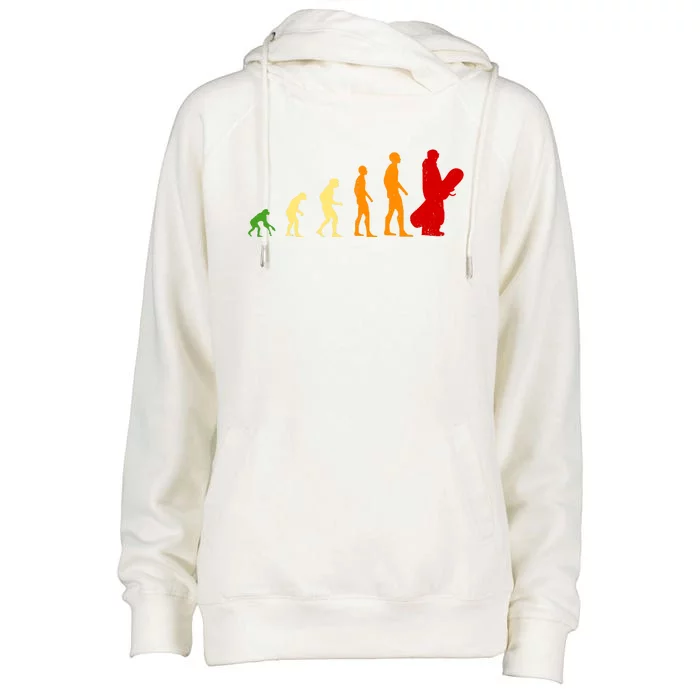 Human Evolution Of Snowboarding Womens Funnel Neck Pullover Hood