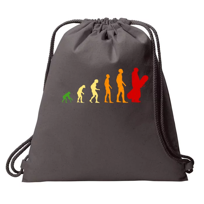 Human Evolution Of Snowboarding Drawstring Bag