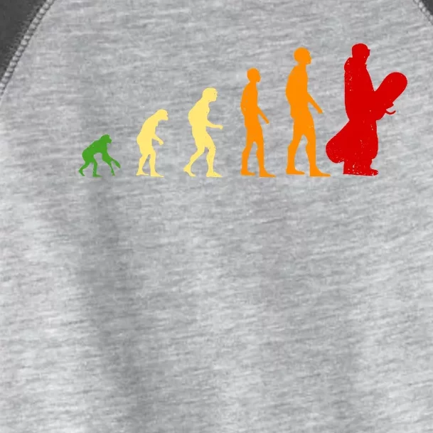 Human Evolution Of Snowboarding Toddler Fine Jersey T-Shirt