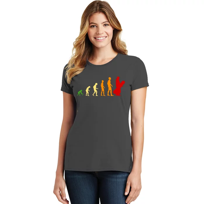 Human Evolution Of Snowboarding Women's T-Shirt