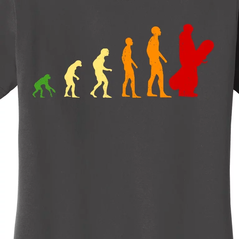 Human Evolution Of Snowboarding Women's T-Shirt