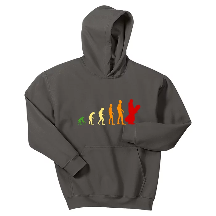 Human Evolution Of Snowboarding Kids Hoodie