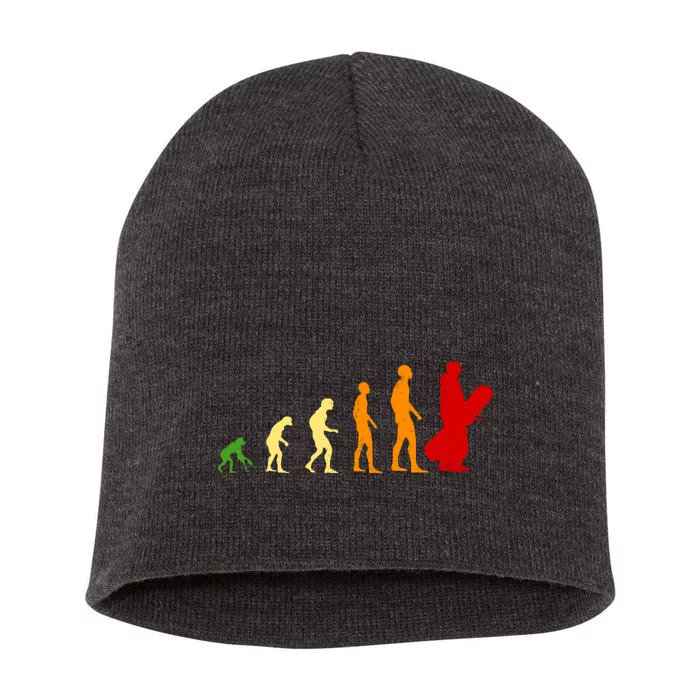 Human Evolution Of Snowboarding Short Acrylic Beanie