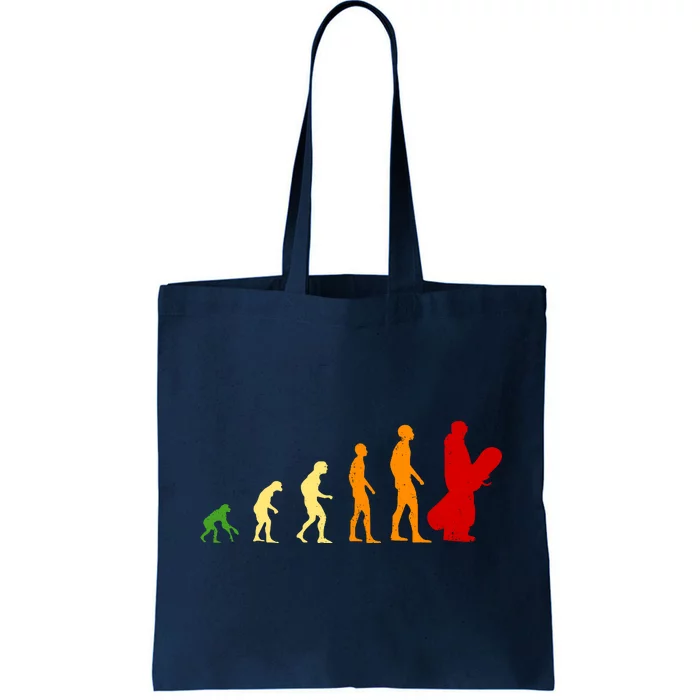 Human Evolution Of Snowboarding Tote Bag