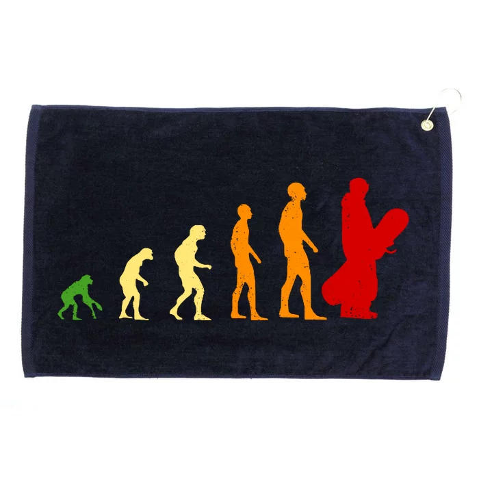 Human Evolution Of Snowboarding Grommeted Golf Towel