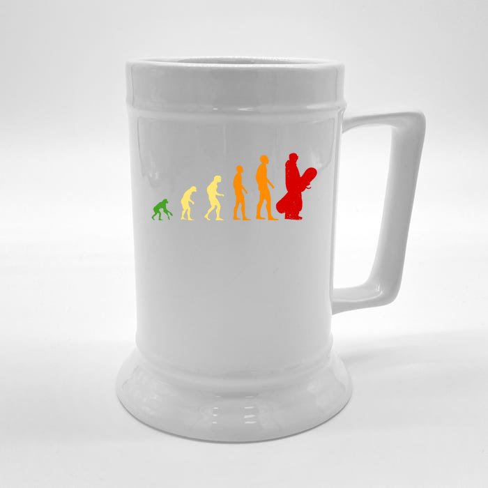 Human Evolution Of Snowboarding Front & Back Beer Stein