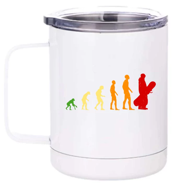 Human Evolution Of Snowboarding Front & Back 12oz Stainless Steel Tumbler Cup