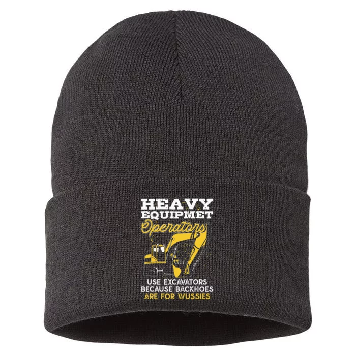 Heavy Equipment Operators Funny Excavator Operator Sustainable Knit Beanie