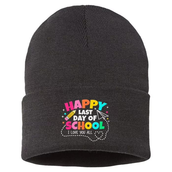 Happy End Of School Year Teachers Graduation Sustainable Knit Beanie