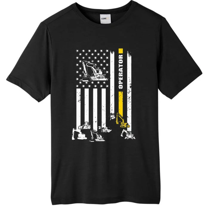 Heavy Equipment Operator USA Flag Operator Gift ChromaSoft Performance T-Shirt