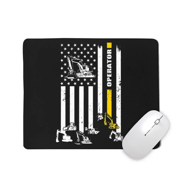 Heavy Equipment Operator USA Flag Operator Gift Mousepad