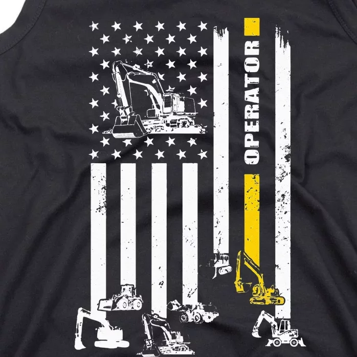 Heavy Equipment Operator USA Flag Operator Gift Tank Top