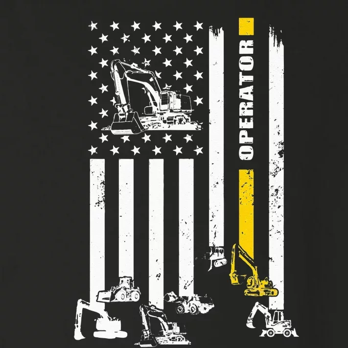 Heavy Equipment Operator USA Flag Operator Gift Toddler Long Sleeve Shirt