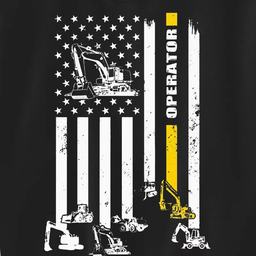 Heavy Equipment Operator USA Flag Operator Gift Kids Sweatshirt